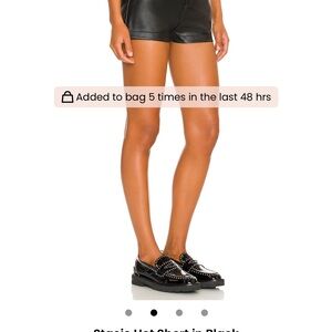Women's Black Leather Shorts